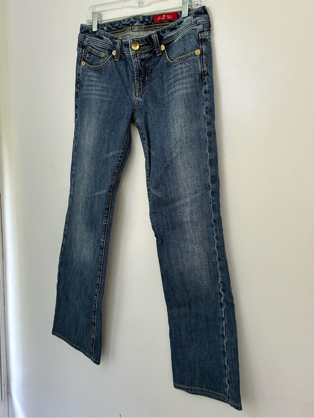 Seven7 Women's Boot Cut Jeans in Dark Blue Wash - Picture 3 of 8